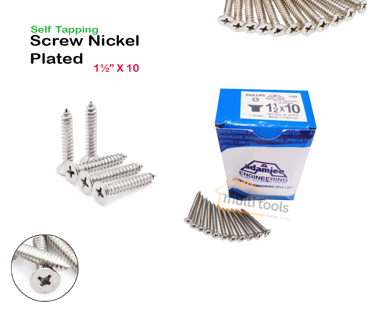 Self Tapping Screw Nickel Plated 1-1/2 x 10(Philip)